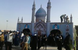 ایستگاه صلواتی آستان مقدس محمد هلال بن علی (ع) در مسیر بدرقه سردار مقاومت در کرمان، برپا شد
