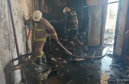 آتش سوزی در کارگاه صافکاری روستای چاوان تبریز