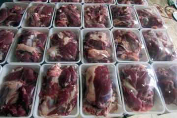 بیش از یکهزار و ۲۰۰ بسته گوشت قربانی نذری میان نیازمندان خراسان شمالی توزیع شد