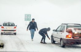 محورهای ۱۴ استان با بارش برف و باران