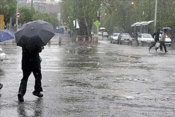 احتمال بارش رگبار پراکنده باران در آذربایجان‌شرقی
