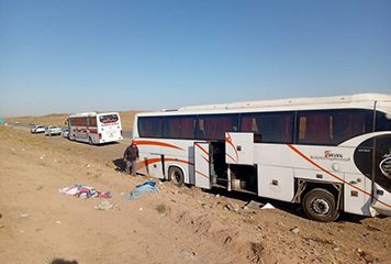 ۲۹ نفر در پی واژگونی اتوبوس در محور سبزوار به نیشابور مصدوم شدند